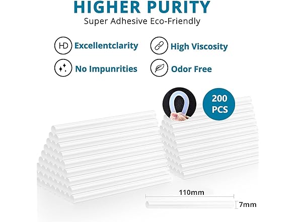 TILSWALL 100pcs Hot Glue Sticks White