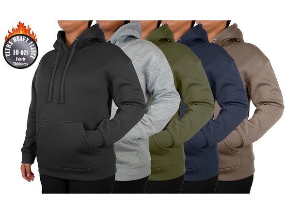 Womens Heavyweight Fleece-Lined Pullover Hoodie