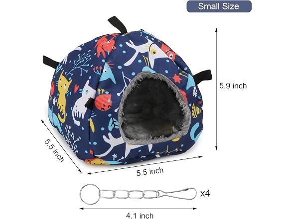 Wontee Bird Plush Hammock Parrot Hanging Snug