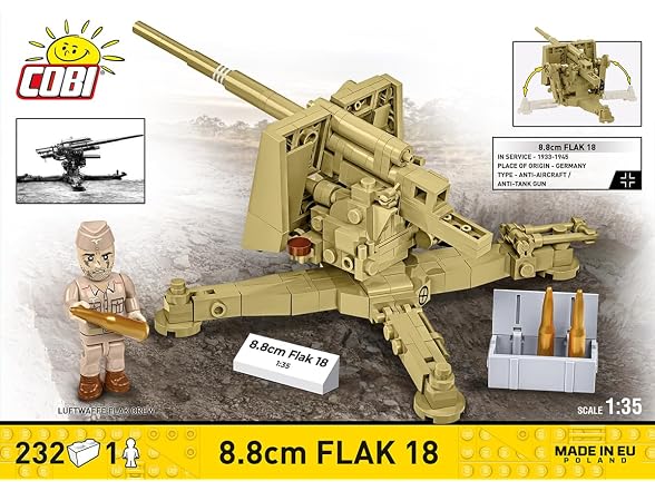 COBI Historical Collection WWII Cannon, 232 Pieces