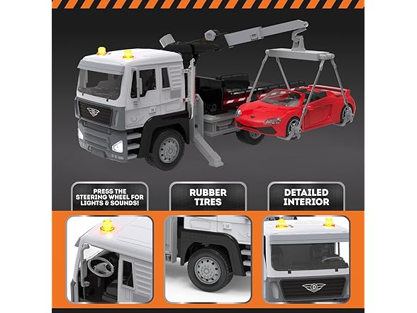 Driven by Battat - Tow Truck, 20-Inch - Toy Tow Truck