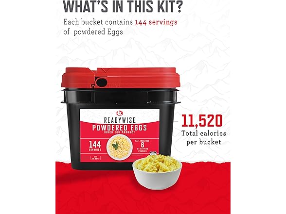 ReadyWise Freeze Dried Powdered Egg Bucket