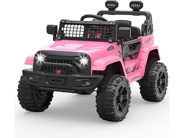 Hetoy 12V Kids Electric Vehicles Ride On Truck Car(Pink)
