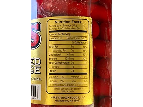 Herb's Snack Foods Pickled Hot Sausage