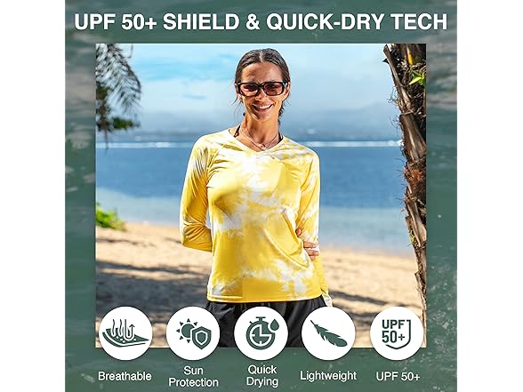 Kanu Surf Women's LS UPF50 Swim Top Yellow (XL)