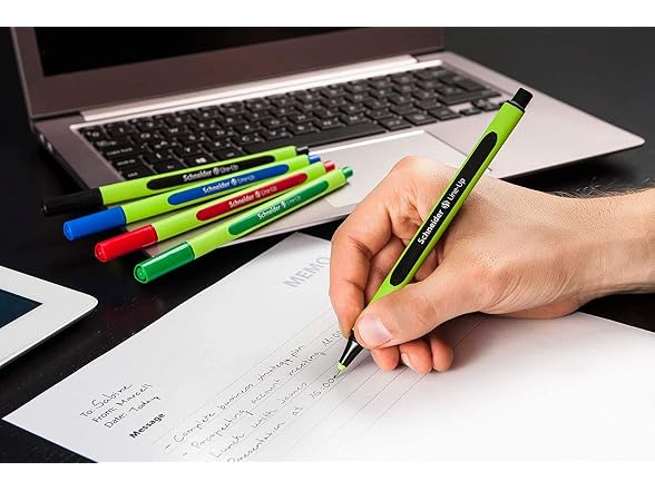 Schneider 0.4mm Fineliners with Case Stand, 4 Pieces