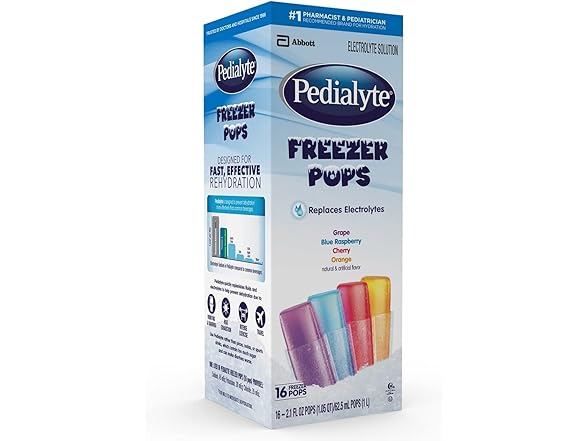 16CT Pedialyte Freezer Pops - Assorted Flavors - 2 oz