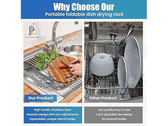 Primus Emporium Expandable Roll Up Dish Drying Rack