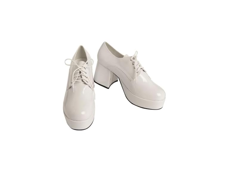 Ellie Shoes Men's (8/9) White Disco Platform