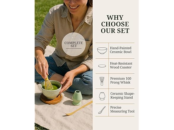 Matcha Bowl Set Japan Green Matcha Bowl