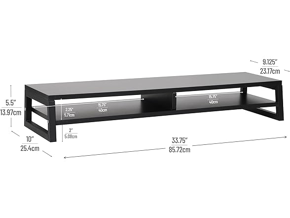 Mind Reader 2-Tier MDF Double Monitor Stand