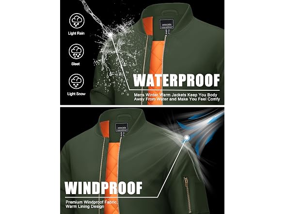 Crysully Men (L) Lightweight Bomber Windbreaker