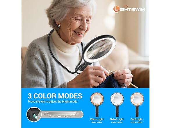 Lightswim Neck Wear Magnifying Glass with Light