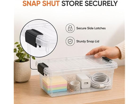 Superio 1.85 Quart Clear Plastic Storage Boxes with Lids 10 Pack