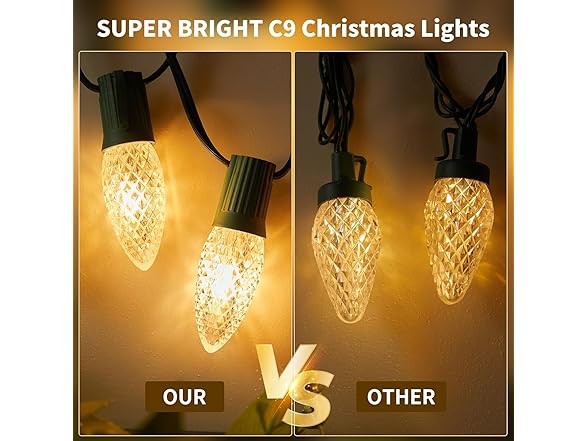 Brightown C9 Christmas Lights Outdoor 2 Pack - Total 162 FT 200 LED