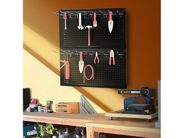 Torin 22 Piece Metal Wall Pegboard Utility Tool Storage System