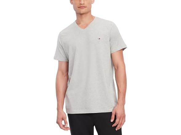 Tommy Hilfiger Mens Core Flag V-Neck Grey (M)