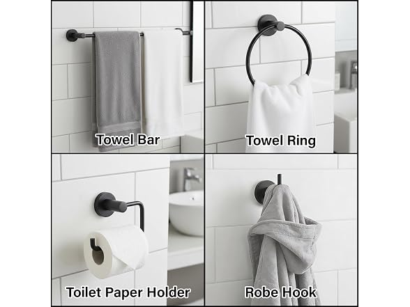 HIGHCRAFT 4-Piece Bathroom Accessory Set