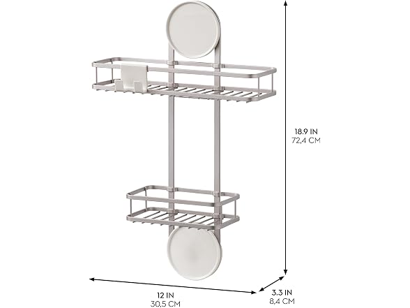 iDesign Self-Adhesive Shower Caddy with Razor Holder