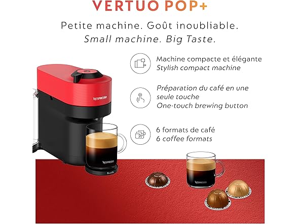Nespresso Vertuo Pop+ Coffee and Espresso Maker by Breville (S&D)
