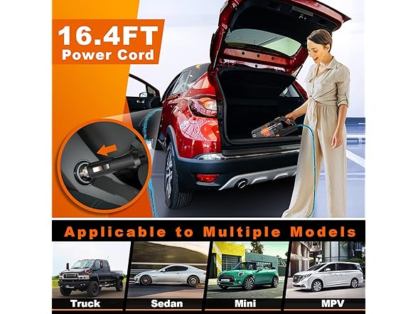 CherylonCar CC-SV-11-ORANGE CherylonCar Car Vacuum, Portab