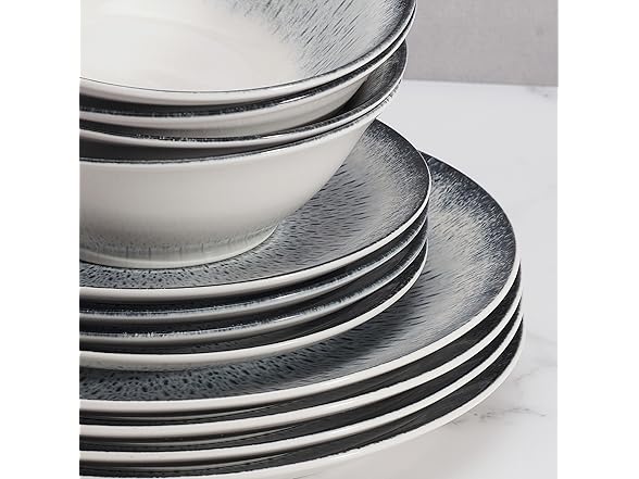 Mikasa Matteo 12 Piece Dinnerware Plate Bowl Set