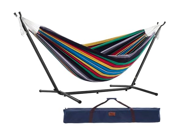 Vivere Double Cotton Hammock with Stand