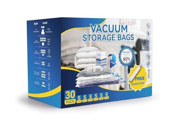 Simple Deluxe 30Pk Vacuum Storage Bags