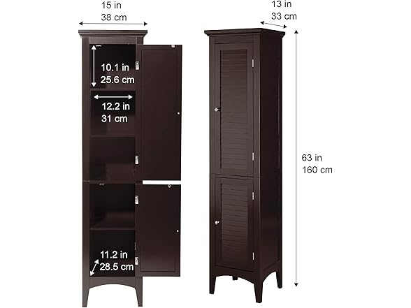 Teamson Home Glancy 63" Linen Storage Tower