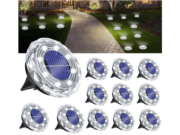 Hakol 12-Pk Solar Ground Light Outdoor Cool White