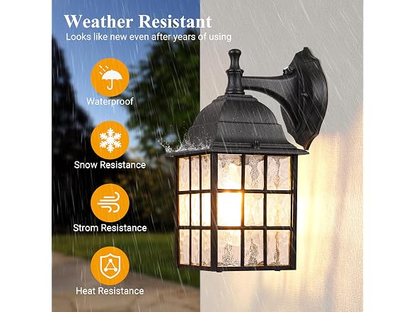 WIHTU Dusk to Dawn Outdoor Wall Lights 2Pack