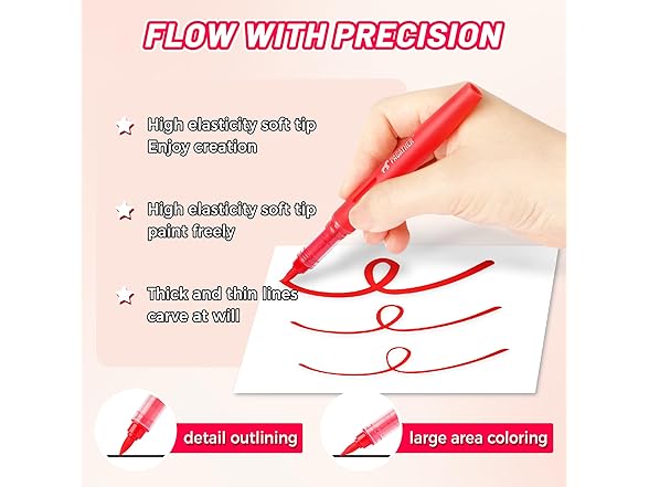 Pagather Acrylic Paint Markers Brush Tip