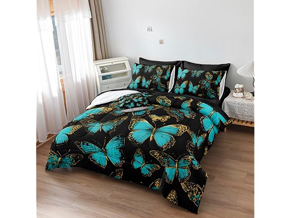Chumerry Black and Gold Butterfly Comforter