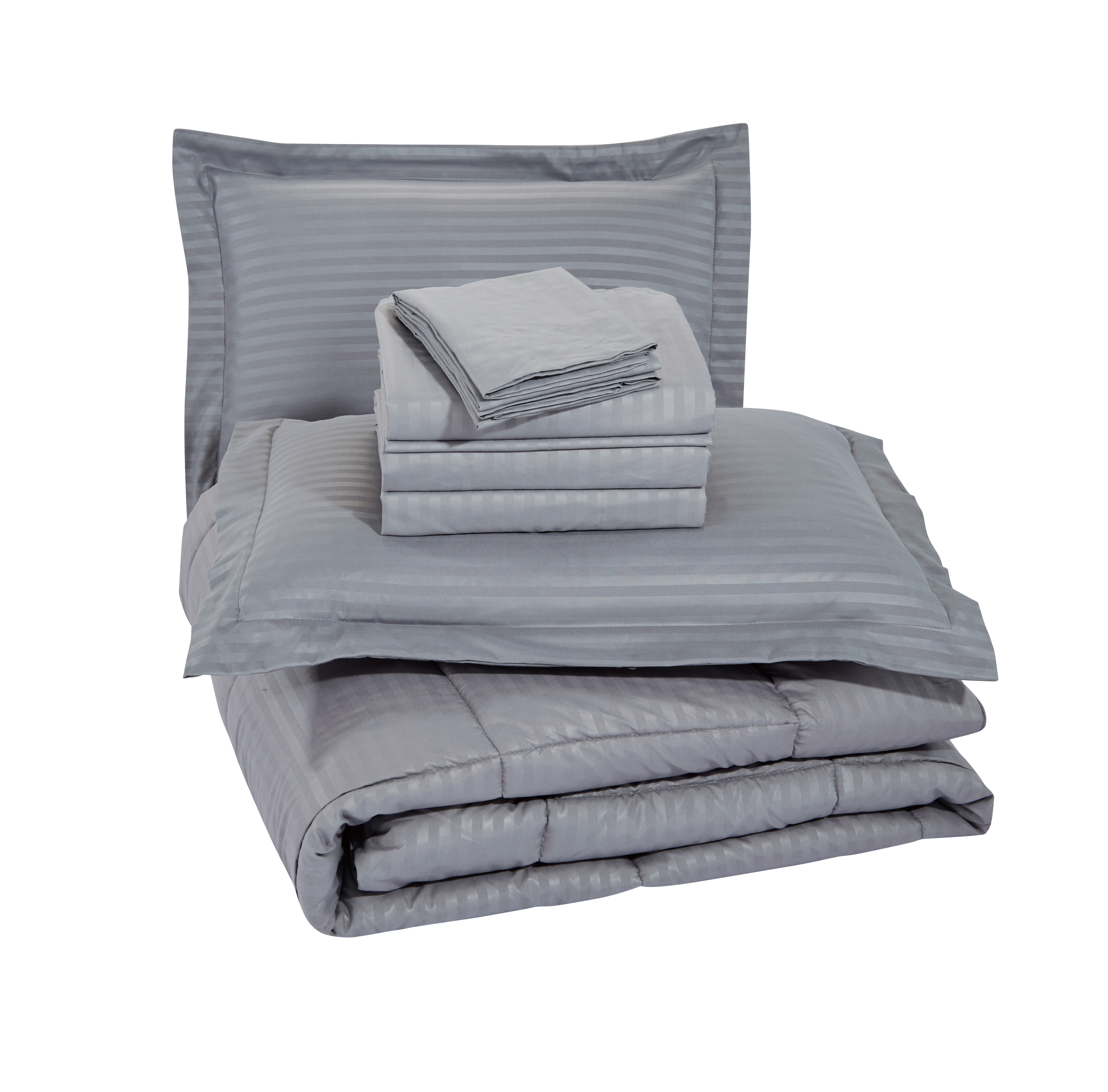 8 Piece QUEEN Embossed Stripe Bed in a Bag - Gallery 3