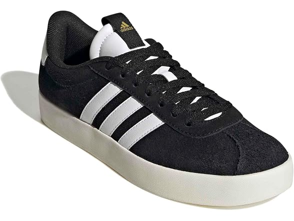 Adidas Womens VL Court 3.0 Sneakers - Black/White/Gold Metallic