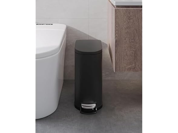 Takywep 13 Gal/50L & 2.6 Gal/10L Stainless Steel Trash Can Combo Set Black