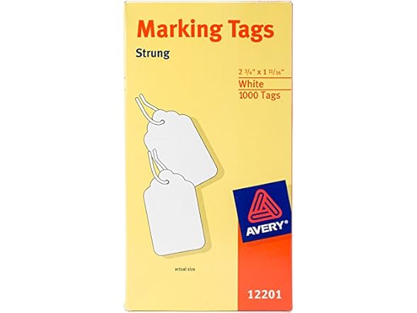 White Marking Tags, Paper, 1,000 Box