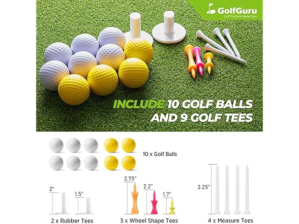 Golfguru Golf Mat with 16mm Dual Turf