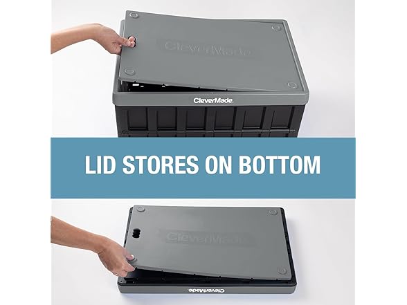 CleverMade Collapsible Storage Bins- Obsidian 3PK