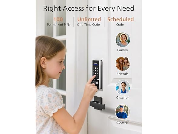 Philips DDL240X-1HB Bluetooth Fingerprint Smart Deadbolt