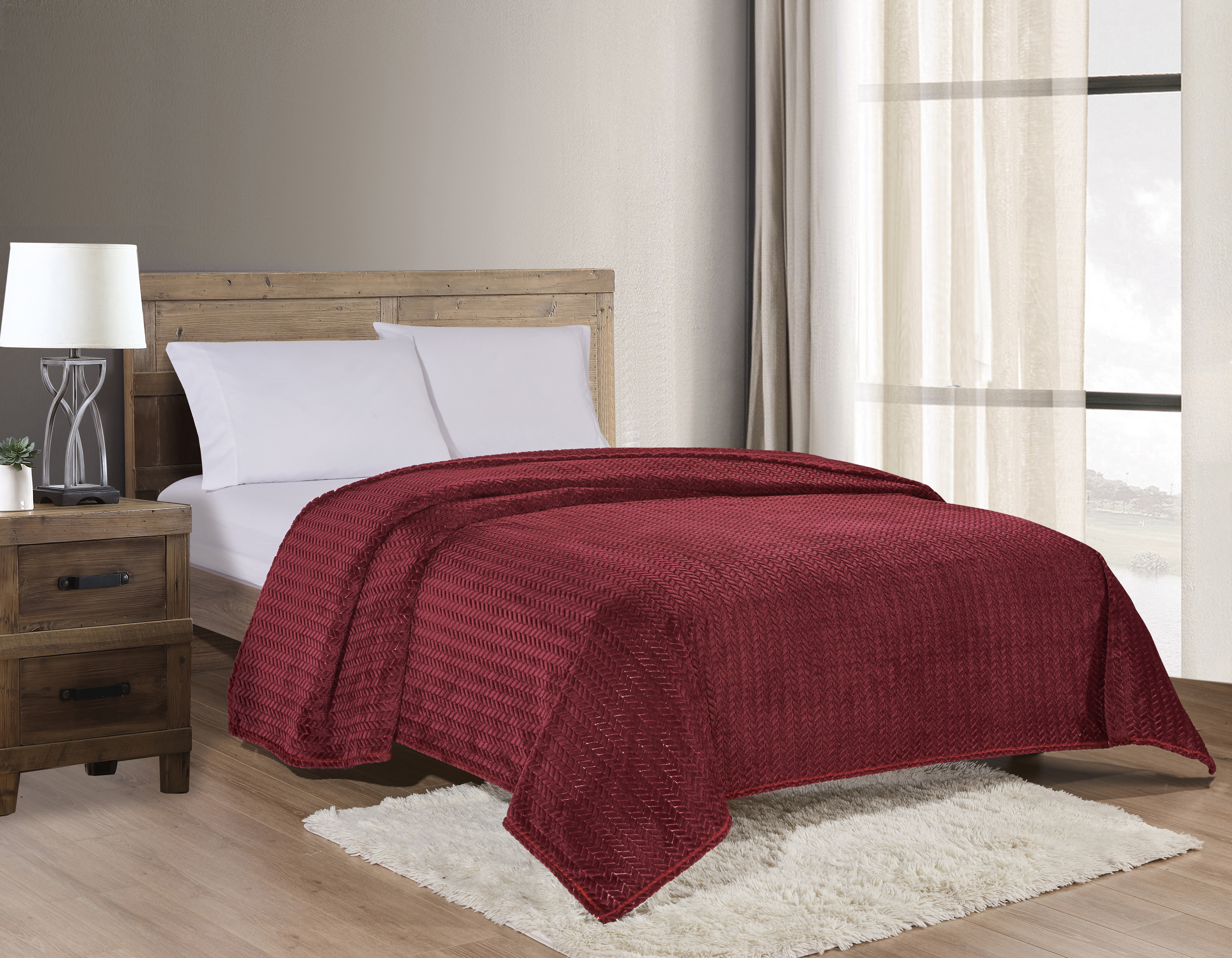 Chevron Braided Queen Blanket 86" x 86" - Gallery 24