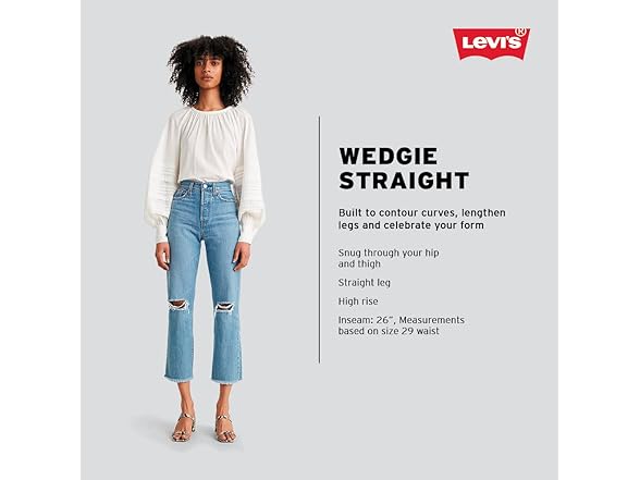 Levis Womens Wedgie Jeans White (26)
