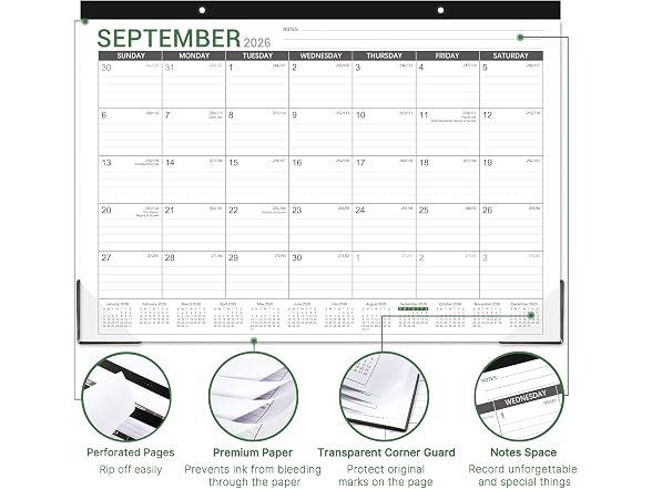 Lortarl 2026-2027 Desk Calendar - Desk Calendar L