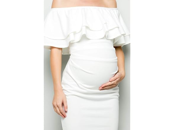 My Bump Women (L) Double Ruffle Maternity Layer