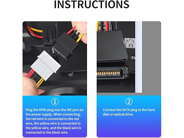  XANHAM 2-Pack 7.8 Inch 4 Pin Molex 