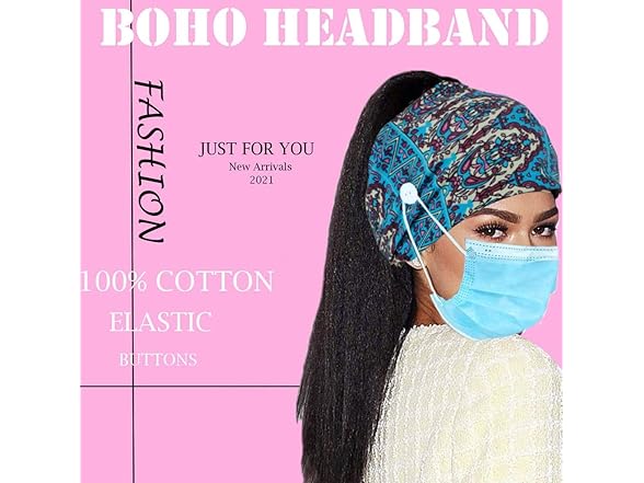 Efdagsad Boho Button Headband Women