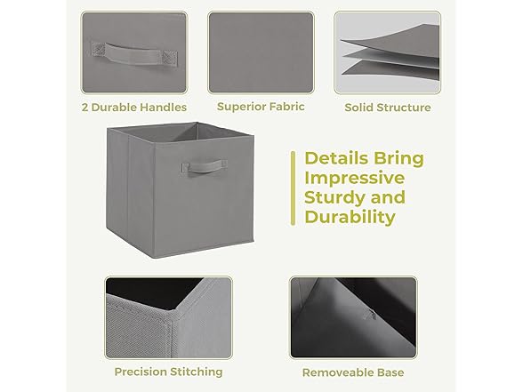 STORAGEIDEAS 11x11 Storage Bins, Set of 10 Grey