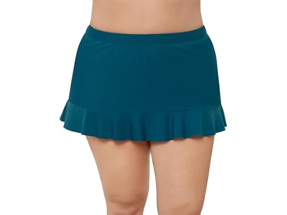 Aqua Green Women High Waist Slimming Ruffle Bottom
