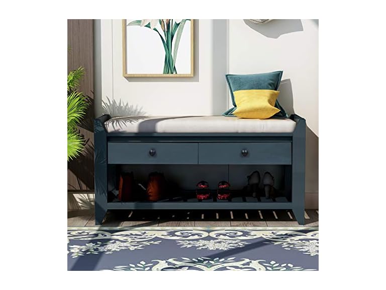 SPOFLYINN Shoe Bench, Entryway Storage Bench