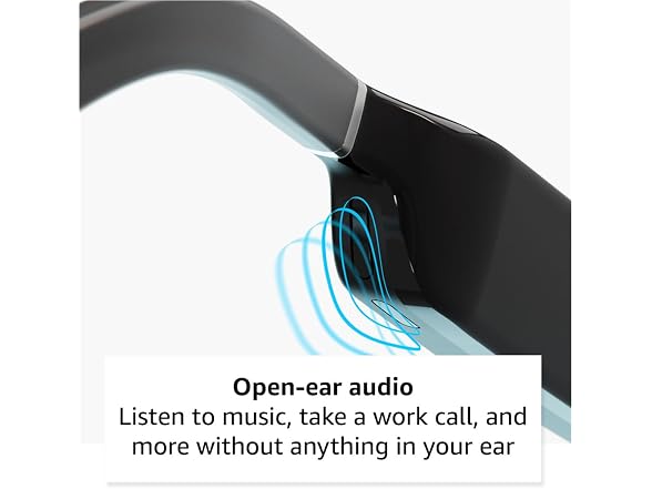 (NEW) Carrera Smart Glasses with Alexa Smart audio glasses, Sprinter black frames with blue light filtering lenses